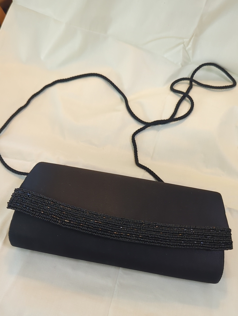 Elegant Black Beaded Evening Clutch - Women Bags